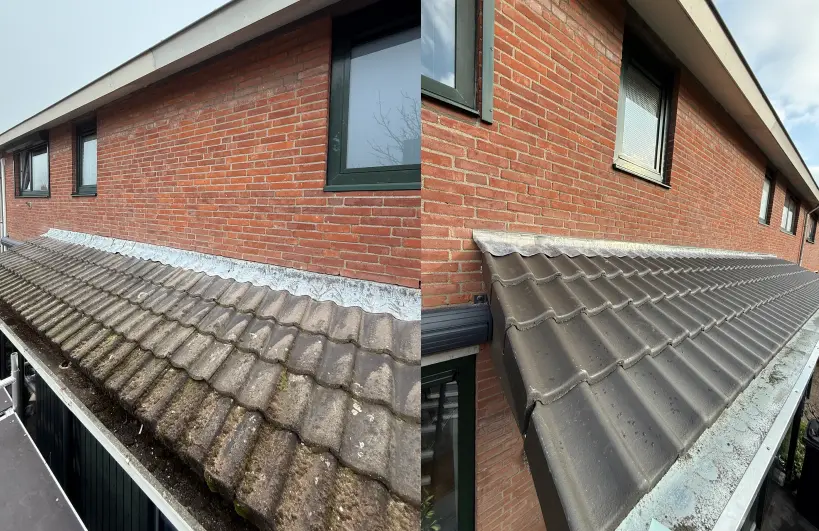 Portfolio project dakrenovatie in gouda voor- en na
